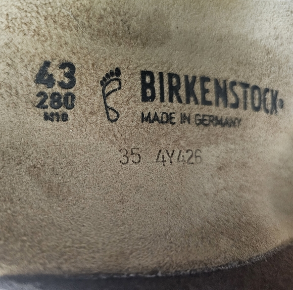 Birkenstock Arizona Soft Footbed Leather Sandals Sz 43 Taupe Double Strap NWOT - Picture 10 of 11